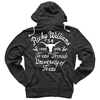 Men's Roots of Fight Ricky Williams Black Texas Longhorns Tornado Name & Number Hoodie