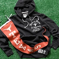 Men's Roots of Fight Ricky Williams Black Texas Longhorns Tornado Name & Number Hoodie