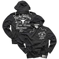 Sweat à capuche noir Ricky Williams Texas Longhorns Tornado avec nom et numéro pour homme