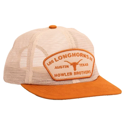 Men's Tan/Texas Orange Howler Brothers x Texas Longhorns Feedstore Mesh Trucker Adjustable Hat