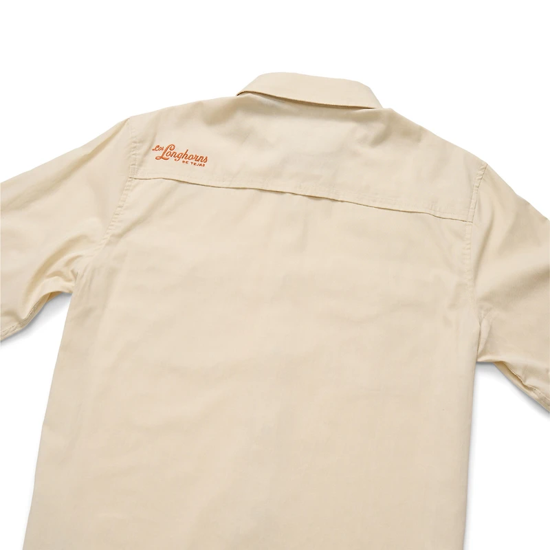 Chemise à manches longues et boutons-pression Gaucho pour homme, couleur beige, Texas Longhorns x Howler Brothers