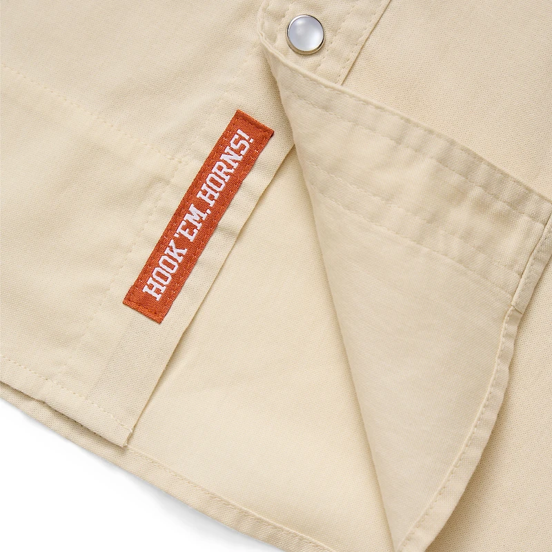 Chemise à manches longues et boutons-pression Gaucho pour homme, couleur beige, Texas Longhorns x Howler Brothers