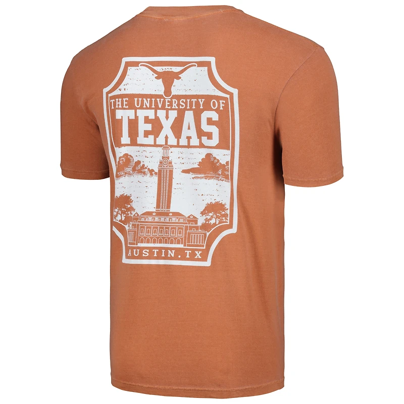T-shirt orange confort pour homme avec badge campus Texas Longhorns