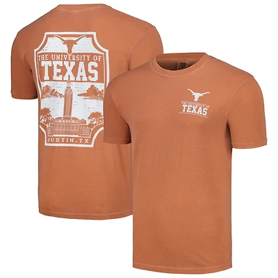 T-shirt orange confort pour homme avec badge campus Texas Longhorns