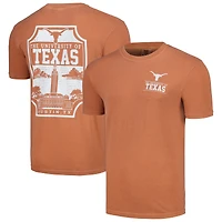T-shirt orange confort pour homme avec badge campus Texas Longhorns