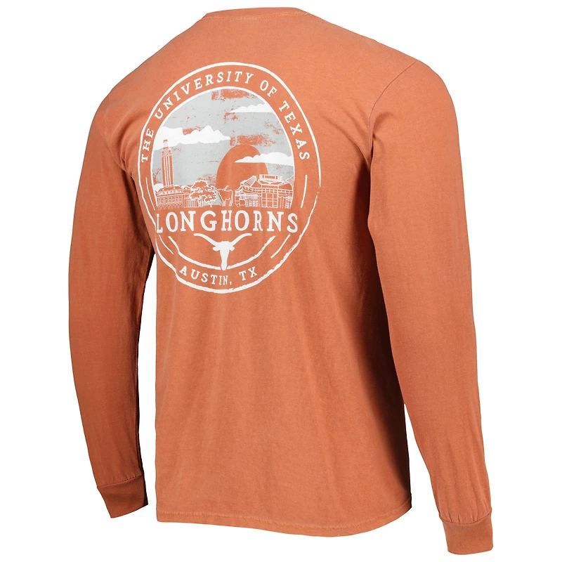 Men's Texas Orange Longhorns Circle Campus Scene Long Sleeve T-Shirt