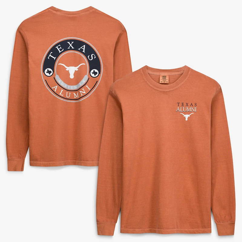 Men's  Texas Orange Longhorns Circle Seal Alumni Long-Sleeve T-Shirt