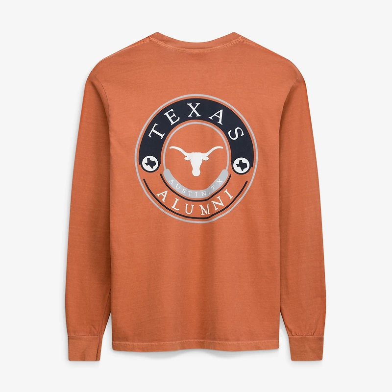 Men's  Texas Orange Longhorns Circle Seal Alumni Long-Sleeve T-Shirt
