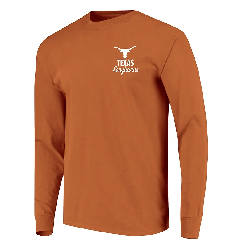 T-shirt à manches longues pour homme, motif mascotte orange Texas Longhorns, couleurs confortables