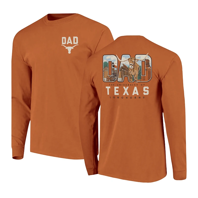 Men's Texas Orange Longhorns Father's Day Campus Drawing Long Sleeve T-Shirt