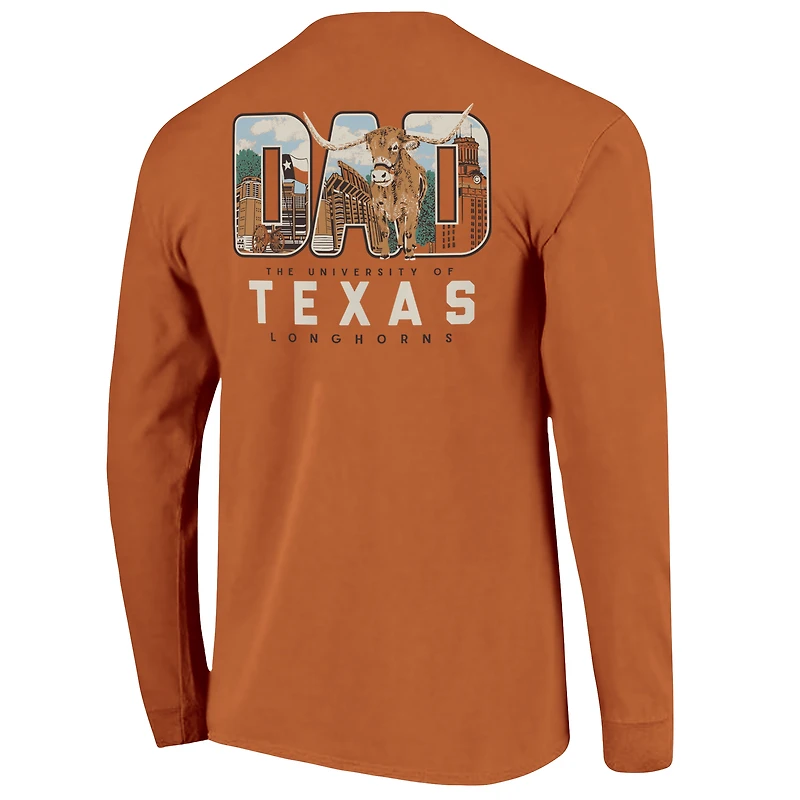 Men's Texas Orange Longhorns Father's Day Campus Drawing Long Sleeve T-Shirt