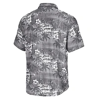 Men's Tommy Bahama Black Texas Longhorns Coconut Point Palmetta IslandZone Camp Button-Up Shirt