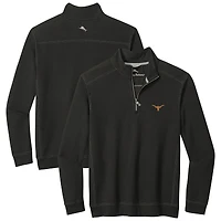 Veste mi-zip Tommy Bahama noire Texas Longhorns Montego Bay pour homme