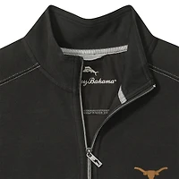 Veste mi-zip Tommy Bahama noire Texas Longhorns Montego Bay pour homme