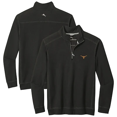 Veste mi-zip Tommy Bahama noire Texas Longhorns Montego Bay pour homme