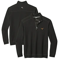 Men's Tommy Bahama Black Texas Longhorns Montego Bay Quarter-Zip Top