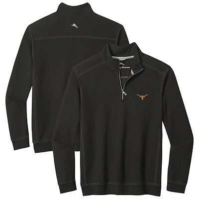 Men's Tommy Bahama Black Texas Longhorns Montego Bay Quarter-Zip Top