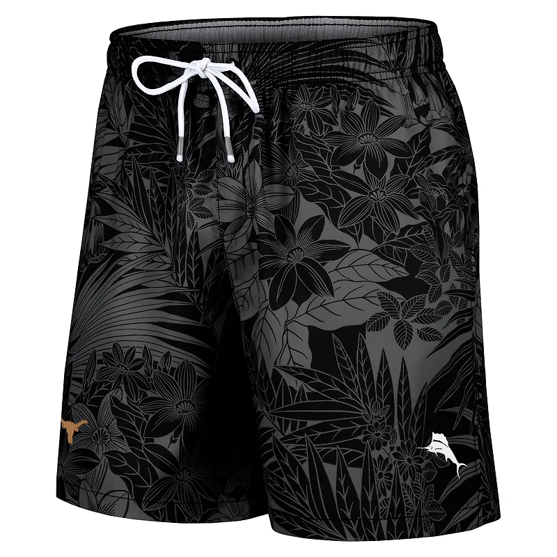 Men's Tommy Bahama Black Texas Longhorns Santiago Palms Board Shorts