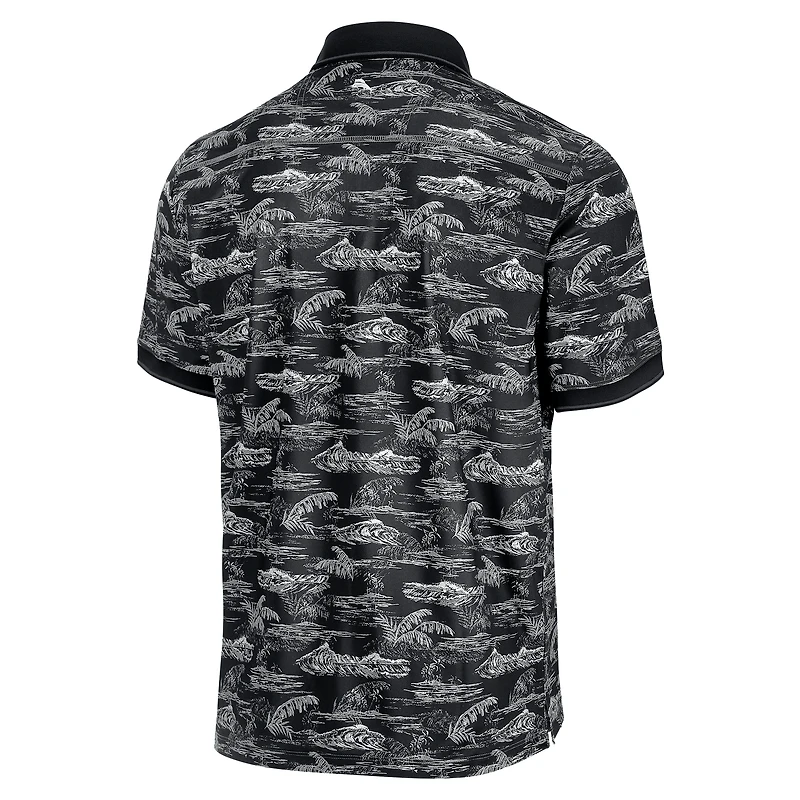 Men's Tommy Bahama Black Texas Longhorns Sport Bay View Polo