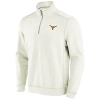 Men's Tommy Bahama Cream Texas Longhorns Tobago Bay Half-Zip Tri-Blend Top