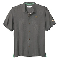 Chemise boutonnée grise Tommy Bahama Texas Longhorns pour homme, motif Catch of the Day Camp IslandZone
