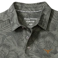 Men's Tommy Bahama Gray Texas Longhorns Palm Fresco Hibiscus IslandZone® Polo