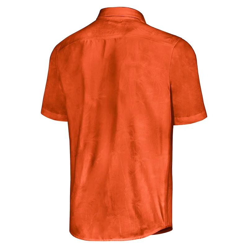 Men's Tommy Bahama Texas Orange Longhorns Sport Coconut Point Palm Vista IslandZone Button-Up Shirt