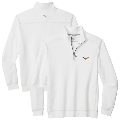 Veste Tommy Bahama blanche pour homme, Texas Longhorns, Montego Bay, demi-zippée