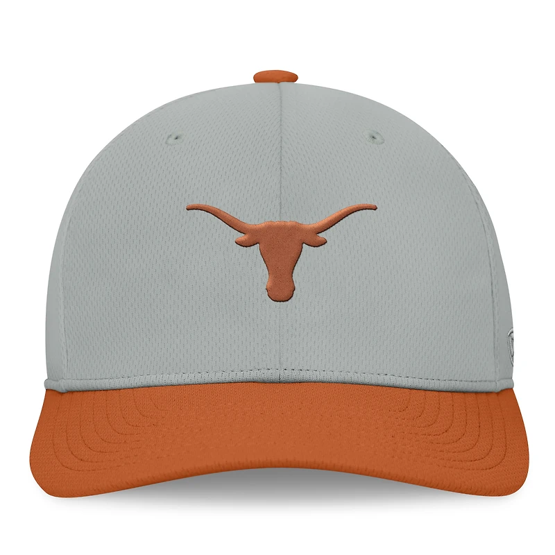 Men's Top of the World Gray/Burnt Orange Texas Longhorns Mick Flex Hat