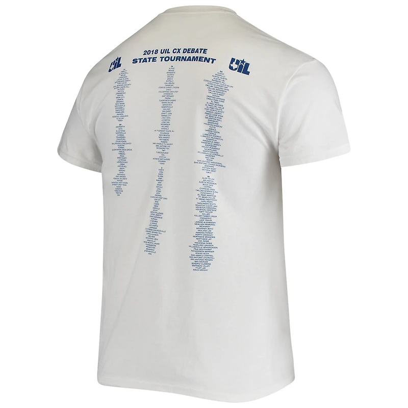 Men's White 2018 CX Debate State Tournament T-Shirt