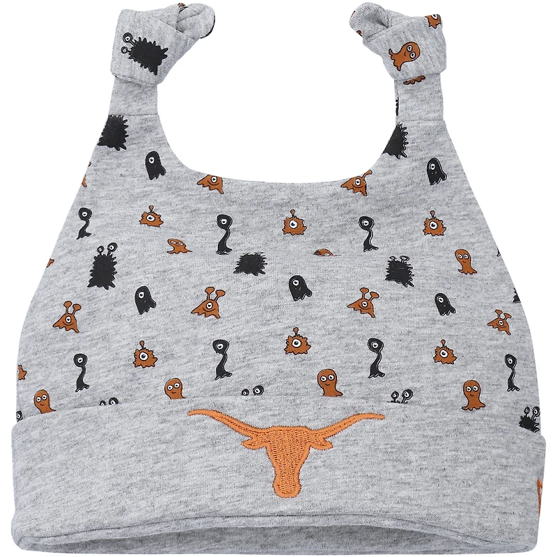 Newborn & Infant New Era Heather Gray Texas Longhorns Critter Cuffed Knit Hat