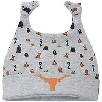 Bonnet à revers New Era gris chiné avec motif Texas Longhorns pour nouveau-né et bébé