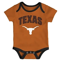 Newborn & Infant Outerstuff Texas Longhorns Three-Pack All Day Play Bodysuit Set