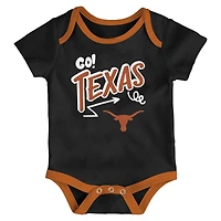 Newborn & Infant Outerstuff Texas Longhorns Three-Pack All Day Play Bodysuit Set