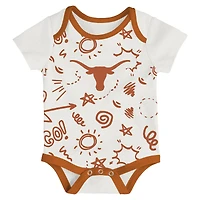Newborn & Infant Outerstuff Texas Longhorns Three-Pack All Day Play Bodysuit Set