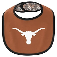 Newborn & Infant Texas Longhorns Dynamic Duo Bodysuit, Bib Cuffed Knit Hat Set