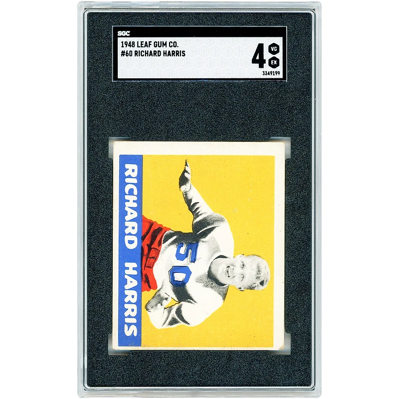 Carte Richard Harris Texas Longhorns 1948 Leaf Gum Co. n° 60 authentifiée par SGC (4 cartes)