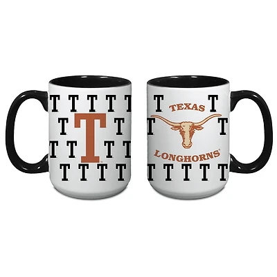 Longhorns du Texas 15 oz. Tasse Java à logo répété vintage