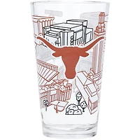 Longhorns du Texas 16 oz. Verre à bière Campus Line Art