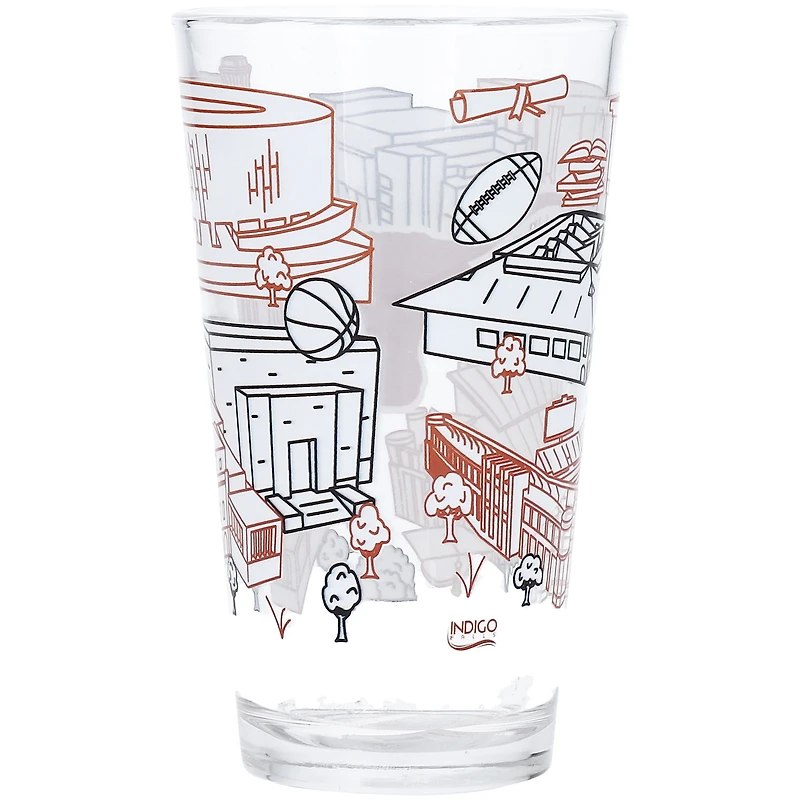 Longhorns du Texas 16 oz. Verre à bière Campus Line Art