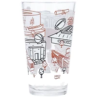 Longhorns du Texas 16 oz. Verre à bière Campus Line Art