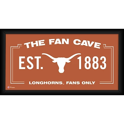 Texas Longhorns Framed 10" x 20" Fan Cave Collage