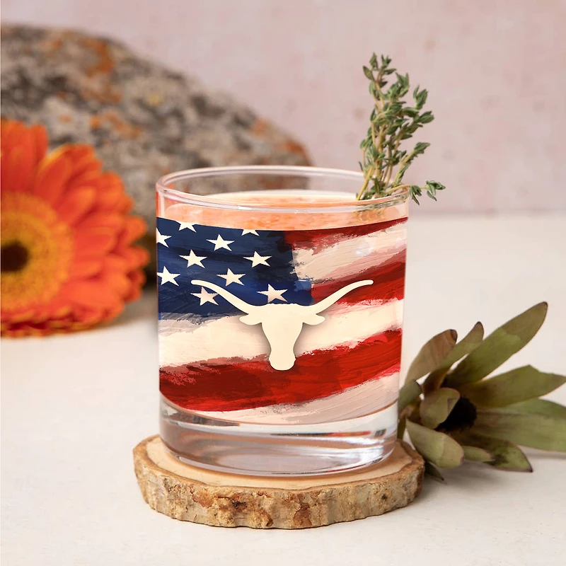 Texas Longhorns Two-Pack 14oz. Americana Rocks Glass Set