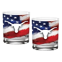 Texas Longhorns  Two-Pack 14oz. Americana Rocks Glass Set