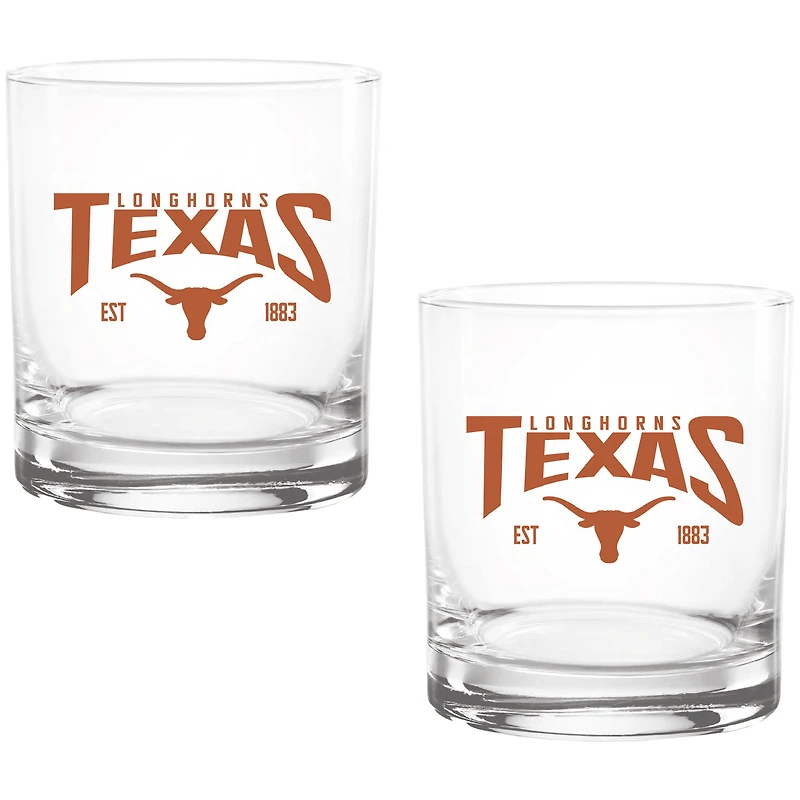 Texas Longhorns Two-Pack 14oz. Established Rocks Glass Set