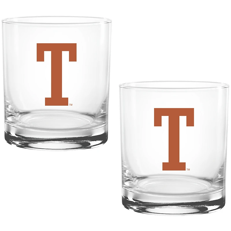 Texas Longhorns Two Pack 14oz. Vault Sketch Rocks Glass Set