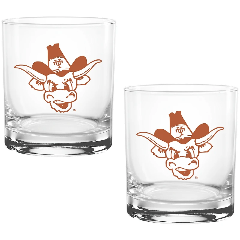 Texas Longhorns Two Pack 14oz. Vault Sketch Rocks Glass Set