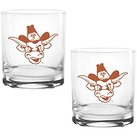 Texas Longhorns Two Pack 14oz. Vault Sketch Rocks Glass Set