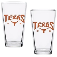 Texas Longhorns Two-Pack 16oz. Established Pint Glass Set