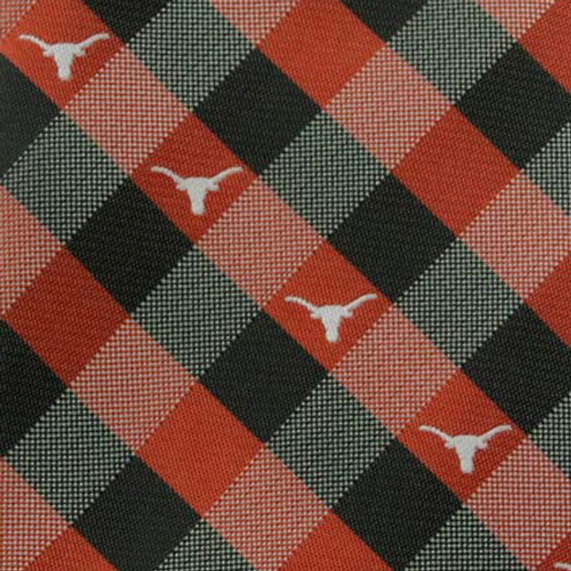 Texas Longhorns Woven Checkered Tie - Burnt Orange/Black